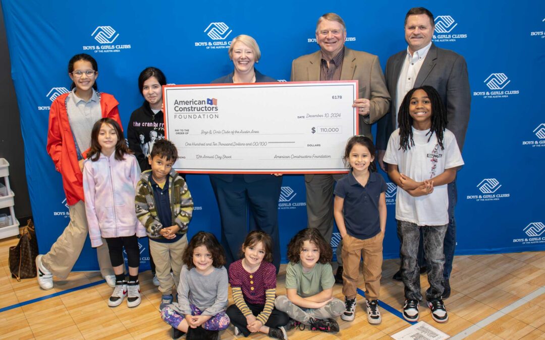 American Constructors presents $110,000 check to Boys & Girls Clubs of the Austin Area